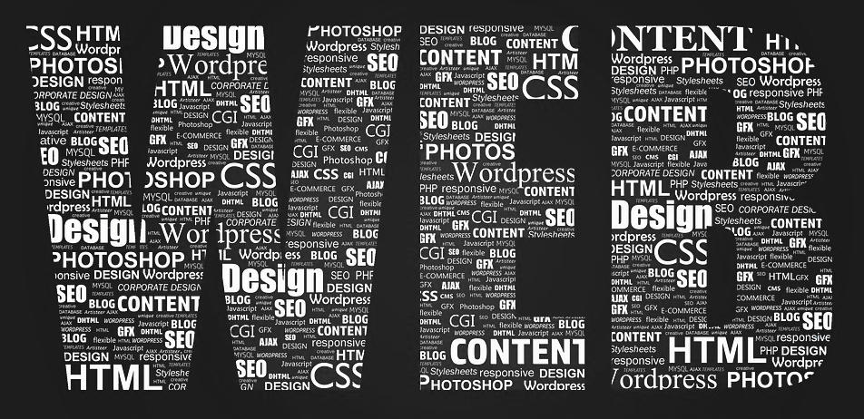Grafik mit den Buchstaben W E B für den Bereich Webentwicklung